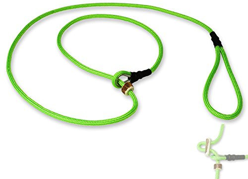 Mystique® Field trial Moxonleine Retrieverleine 6mm 130cm mit Zugbegrenzung neon grün