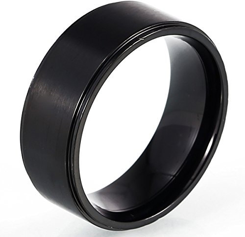 DonDon Herren Ring Edelstahl schwarz – 65 (20.7)