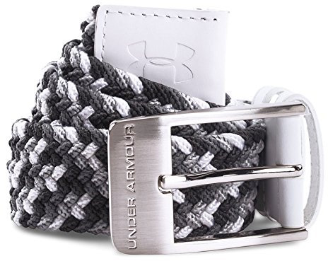 Under Armour Geflochtener Golfgürtel für Herren, Herren, Weiß (100)/Stahl, 42