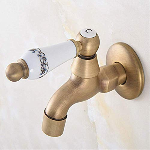 Grifo De Cocina De Una Manija De Latón Antiguo Retro, Lavadero Montado En La Pared, Fregona De Baño, Grifo De Agua, Grifo Para Lavadora De Jardín aav319