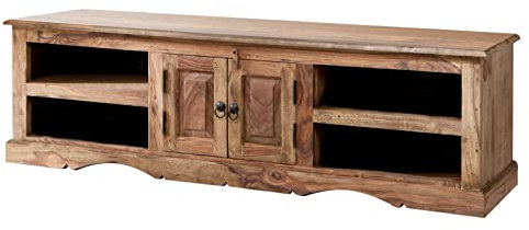 Massiv Holz Kolonialart Möbel Sheesham geölt TV-Board Palisander grau Massivmöbel grau LEEDS #48