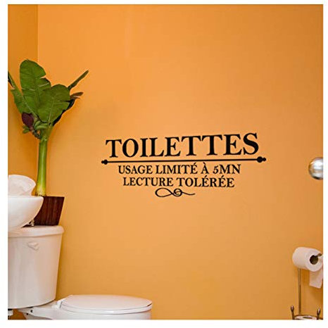 Ambiance-Live KC_4531-20 x 55 cm-Noir Sticker wc, Vinyle