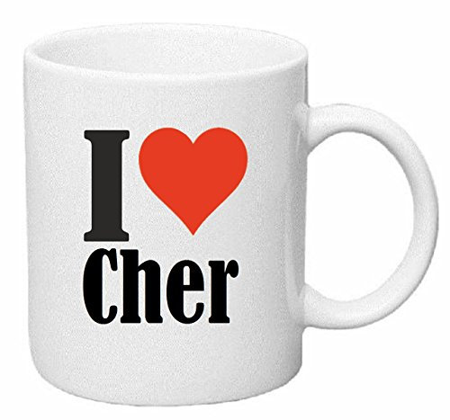 Reifen-Markt Kaffeetasse I Love Cher Keramik Höhe 9,5cm ? 8cm in Weiß