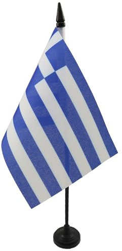 AZ FLAG - Tischflagge Griechenland - 15x10 cm - Griechische Tischfahne 10 x 15 Cm - Flaggen