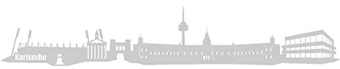 Samunshi® Wandtattoo Karlsruhe Skyline Wandaufkleber 100 x 17,5cm silbermetalleffekt