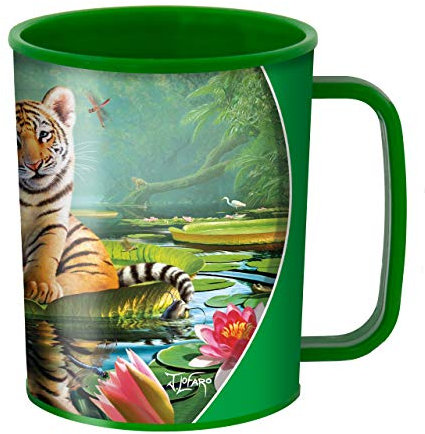 3D LiveLife Bicchiere - Giglio Tigrato di Deluxebase. Bicchiere in plastica Grande Felino 3D Lenticolare. Bicchieri plastica da 300ml per bambini con grafica originale del noto artista Jerry LoFaro