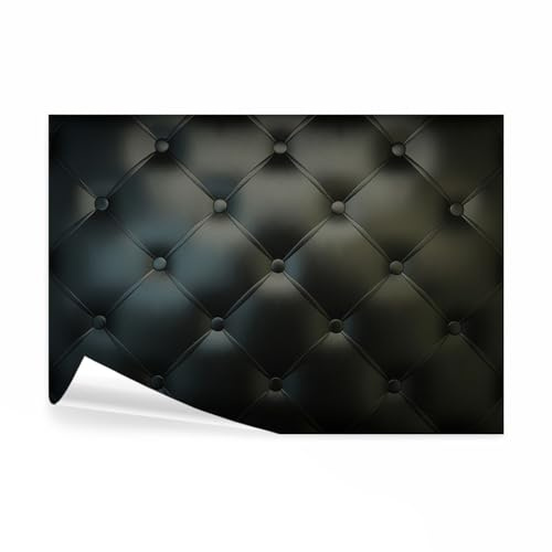 decomonkey Fototapete Leder schwarz Deluxe 300x210 cm XXL Design Tapete Fototapeten Vlies Tapeten Vliestapete Wandtapete moderne Wand Schlafzimmer Wohnzimmer Diamanten