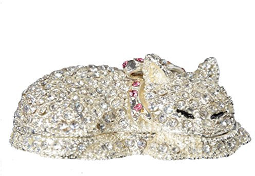 Schmuckdose Metall Emailliert Figur zum Sammeln Hochzeit Schmuck Ring Holder Organizer katze