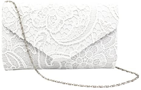 Clutch Handtasche Abendtasche Spitze Messenger Bag Hochzeit Party Bag Umschlag, Weiß (Weiß), Einheitsgröße
