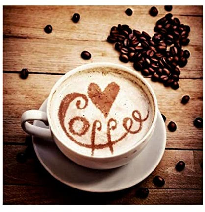 Diamond Painting DIY Diamant Gemälde Kits für Erwachsene,5D Malerei Diamant kaffee, Love Coffee Full Drill Kreuzstich Supply Kunst Handwerk Leinwand Wanddekor 30x30cm,5D Diamant Painting Full