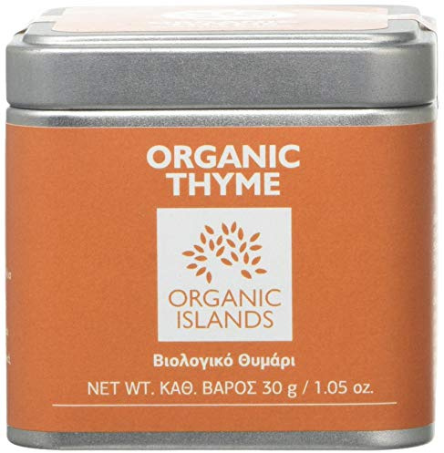 Organic Islands Herbs Greek Thyme Single Cube Tin, 30 g (Pack of 2) | Authentic Greek Thyme for Herbal Tea & Cooking