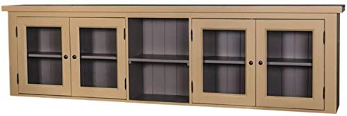 Casa Padrino Landhausstil Küchenhängeschrank Beige/Grau 192 x 31 x H. 65 cm - Oberschrank mit 4 Glastüren