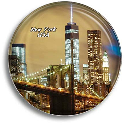 Fridge Magnet USA America Brooklyn Bridge New York Glass Magnets for Refrigerator Souvenirs Cute Crystal Magnet Decor for Whiteboard Office Home Gift