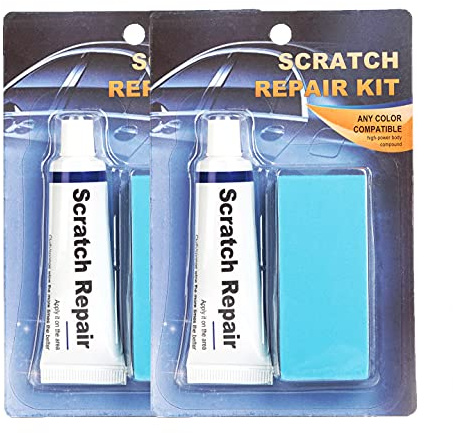 Plextone Car Bicycle Motorcycle Scratch Repair Kit Maintenance Wax Polishing Grinding Paste Paint Small Scratches Sticky Dirt Compatible for Any Colors (double)