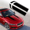 TOMALL 84 cm x 14,5 cm Motorhaube Streifen Aufkleber Auto Racing Auto Karosserie Seitenschweller Dachhaube Stoßstange Aufkleber Vinyl Modifizierte Streifen Aufkleber Dekoration für Auto (Schwarz)