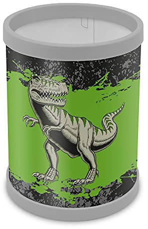 itenga Stifteköcher T-REX Dinosaurier - Stiftehalter Kinder Schüler Schreibtisch Organizer Stiftebox - Höhe 10 cm Durchmesser 8 cm
