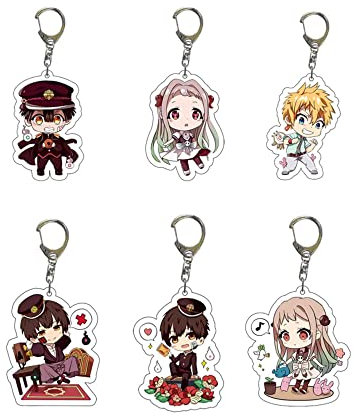 Xinchangda Hanako-kun Schlüsselanhänger mit niedlichem Cartoon-Charakter, Acryl, Schlüsselanhänger, Taschenzubehör, Schlüsselanhänger, Ornament, Geschenk für Anime-Fans, 6 Stück, 6 Stück., 6 cm