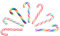 Airssory 20 Stück Polymer-Ton, Regenbogen, Mini-Zuckerstangen, Weihnachtsstab, kein Loch, zum Aufhängen, kein Loch, Charms für Bastelarbeiten, Weihnachtsbaumschmuck, Urlaub, Heimdekoration, 46 ~ 52 mm