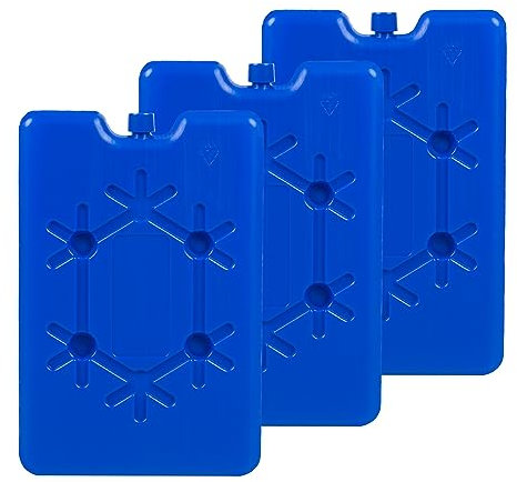 Albert Austin Pack of 3 Home Freezer Blocks Mini Reusable Ice Blocks for Cool Bags Space Saving Freezer Packs Cooler Bag Ice Packs Non-Toxic Kids Lunch Boxes Outdoor Travel Camping Picnic Hiking