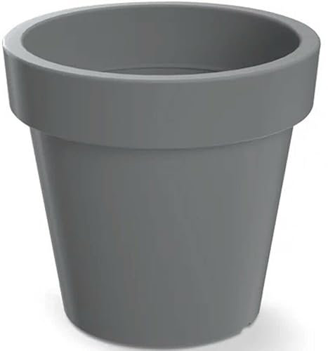 Rammento Maceta de plástico extragrande de 47,5 cm, color gris piedra, maceta grande de 52 L para patio al aire libre, maceta de interior de 43,5 cm de alto para arbustos y árboles pequeños, maceta de