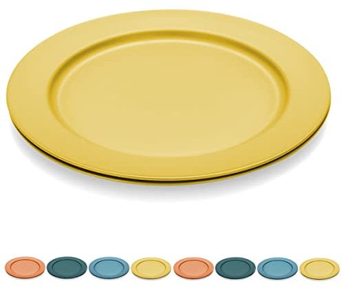 Kyraton piatto servizio piatti in plastica 8 pezzi 25cm, piatti leggeri infrangibili e riutilizzabili Microonde Safe BPA Free lavabile in lavastoviglie