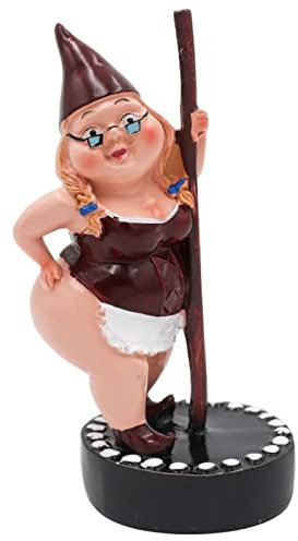 Pole Dancing Zwerg Statue, Harz Gartenzwerg Statuen, lustige Outdoor Zwerg Figur, kreative Garten Frühlingsdekoration, Pole Dance Gartenzwerg, Frühlingsgartenstatue (17 cm)