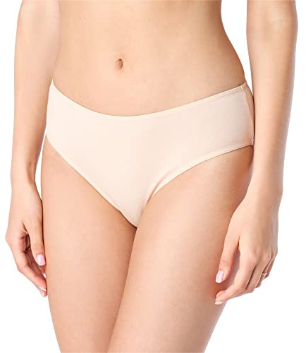 Bellivalini Damen Elegant Unterwäsche Unterhose aus Baumwolle Slip glatt Panties BLV50-201 (Nude, L)
