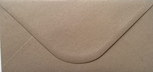 DL (110mm x 220mm) Coloured Envelopes for Greetings Cards Party Invitations & Craft - Pack of 30 (Brown Kraft)