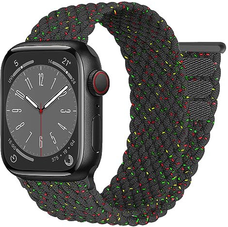Braided Strap for Apple Watch Straps 45mm 44mm 42mm 46mm 41mm 40mm 38mm Women/Men,Stretchy Elastic Sport Solo Loop Bands for Apple Watch Ultra 49mm iWatch Series 10/9/8/7/6/5/4/3/SE