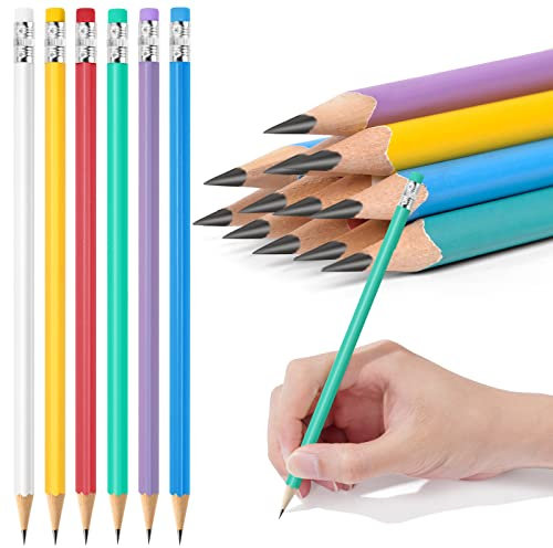 AUAUY 12er Set Mehrfarbige Kinder Bleistifte mit Radiergummi, HB aus Holz, Schwarze Mine, Graphitstifte für Kinder, Studenten, Erwachsene, Schule, Büro, Hochzeit, Party
