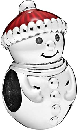 BEEUVIP Charmes Bonhomme de neige pour Bracelets - Charms de Perles ajourées en Argent Sterling 925, charmes de Coeur d'amour pour Bracelets et Colliers pour Femmes Filles