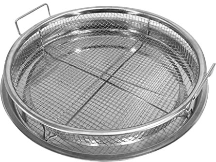 Stainless Steel Oven Baking Mesh Tray Rack Oil Leak Chips Basket Baking Dish Drying Rack Round Non- Crisper Tray Fry Pan,Oven, Silver