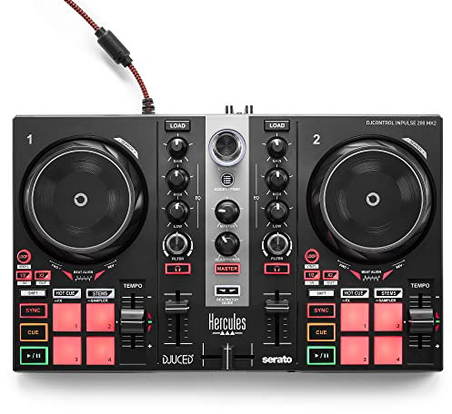 Hercules DJControl Inpulse 200 MK2 — Ideal DJ Controller for Learning to Mix — Software and Tutorials Included.