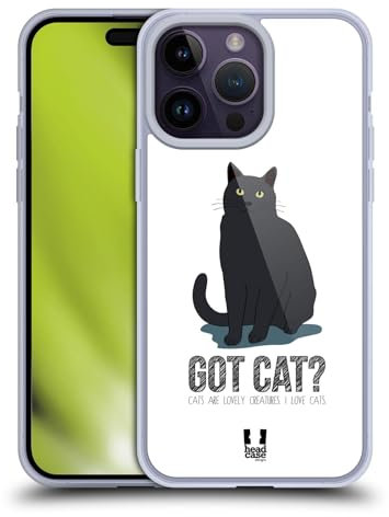 Head Case Designs Negro Tiene Gato Caso de Gel Suave Compatible con Apple iPhone 14 Pro MAX
