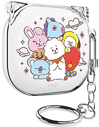 BT21 Basic Sketch Transparent Slim Case Kompatibel mit AirPods Pro Pro2 AirPods3 Buzz Live (Buzz 2 Pro/Buzz 2/Buzz Pro/Buzz Live)