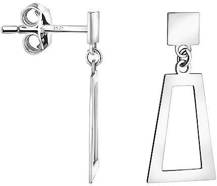 SOFIA MILANI - Damen Ohrringe 925 Silber - Trapez Quadrat Ohrhänger