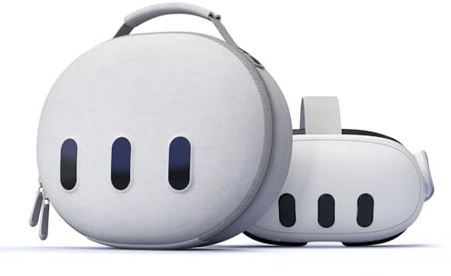Aubika Mini Tasche für Meta Quest 3, Hartschalen Tasche für Oculus Quest 3S Zubehör, nur Kompatibel mit Headset und Controllern - Grau (Nicht für Elite Strap)