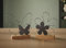 LED Deko Schmetterling & Blume aus Holz & Metall, schwarz, Leuchtdeko, Moderne Frühlings-Deko mit Beleuchtung in warmweiß, Dekofigur