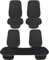 Susy Shop Coprisedile + Coprischienale Universale Auto, Protezione Sedili, Protector Comfort Cuscino Per Interni (Nero 7 Pezzi (Seduta+Schienale))