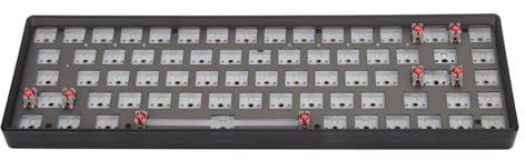 Yunseity Teclado Mecánico Modular Insonorizado 68 Teclas 65% Diseño Kit de Teclado Mecánico para Bricolaje (Black)