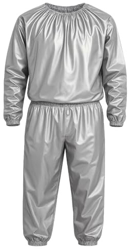 POENVFPO Tuta da Sauna, Felpa Fitness in PVC Impermeabile e Antivento, con Elastico in Vita, per Esercizi di Fitness, Modellamento della Perdita di Peso