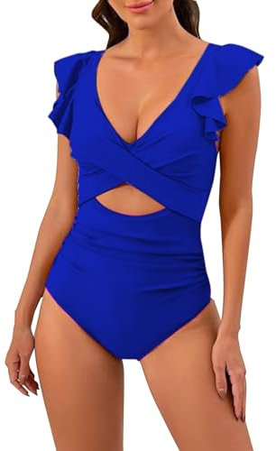 Generisch Damen Stahlfreie Ring Hohe Taille Einteilige Badeanzug Sexy Versuchung Badeanzug Mode SchöNe Badeanzug Sommer Bequemen Strand Badeanzug