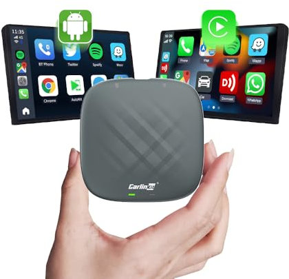 CarlinKit 2025 Wireless CarPlay & Android Auto AiBox Adapter, für Autos mit kabelgebundenem CarPlay, eingebautes System mit 4+64GB Android 13.0, GPS und Octa-Core-Prozessor