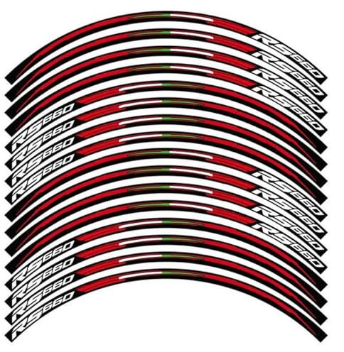 DMLHL Modifikationsaufkleber Motorradzubehör Felgenaufkleber Reflektierende Felgenaufkleber Abziehbilder Reflektierende Felgen Für Aprilia RS 660 Rs660 RS660(Style 1)