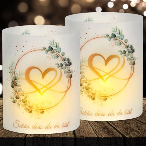 16 Windlicht Tischdeko Hochzeit, Hochzeitsdeko Tisch Teelichter Deko, Windlichter Tischdeko Liebe, Jubiläum Windlicht Goldene Hochzeit Deko, Geeignet für Teelichter oder Kerzen