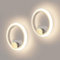 RUYI 2 Stück 12W LED Wandlampe Innen,Moderne Design Mit 3 Farbtemperaturen (2800K-6500K),Runder Wandleuchte In Weiß Mit Muschel-Dekor Für Schlafzimmer,Wohnzimmer,Flur,Treppenhaus,Tür