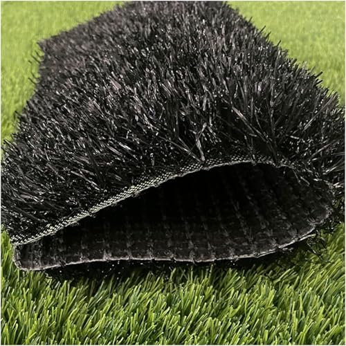 Kunstrasen für Spielplätze und Gartenlandschaften, synthetischer Rasenteppich für Hochzeitsdekoration, Schwarz, 50 x 200 cm