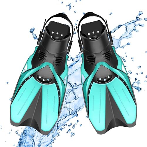 mizikuu Schnorchelflossen, 37-41 Taucherflossen mit Offener Ferse Flossen Verstellbar Schwimmflossen Reisegröße mit Netztasche für Erwachsene zum Schnorcheln & Tauchen, Grün