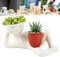 EHOTER Pot De Plante Mignon Personne Nue Relaxante Tenant Un Pot De Fleurs Pot Succulent Amusant avec Trou De Drainage Pot De Fleurs Amusant en Résine pour Cactus Succulents (Rouge)