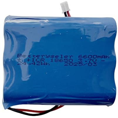 1Pc 18650 3.7v 6600mAh 1S3P Rechargeable Battery Pack with 2pin JST-PH2.0 Plug,6.6x5.4x1.8 cm (24.42Wh/6.6A),for Sensor Makeup Mirror, Solar light etc.